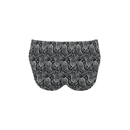 Paisley Black Design Print Men's Swimming Briefs