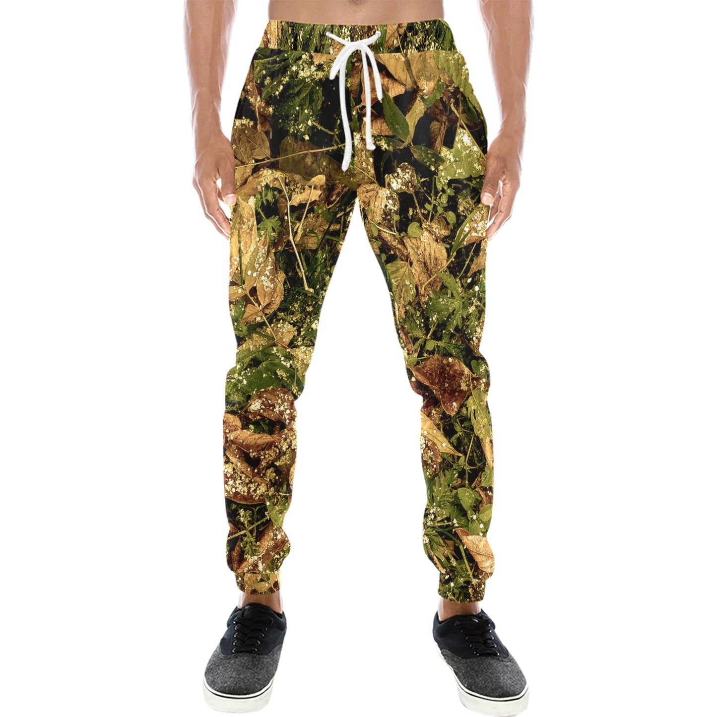 Camo Realistic Tree Forest Texture Print Men's Sweatpants