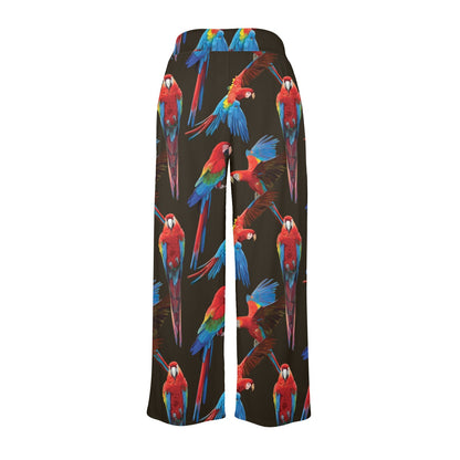 Macaw Pattern Print Design 04 Women's Wide Leg Lounge Pants