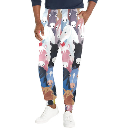 Colorful Horse Pattern Men's Casual Track Pants