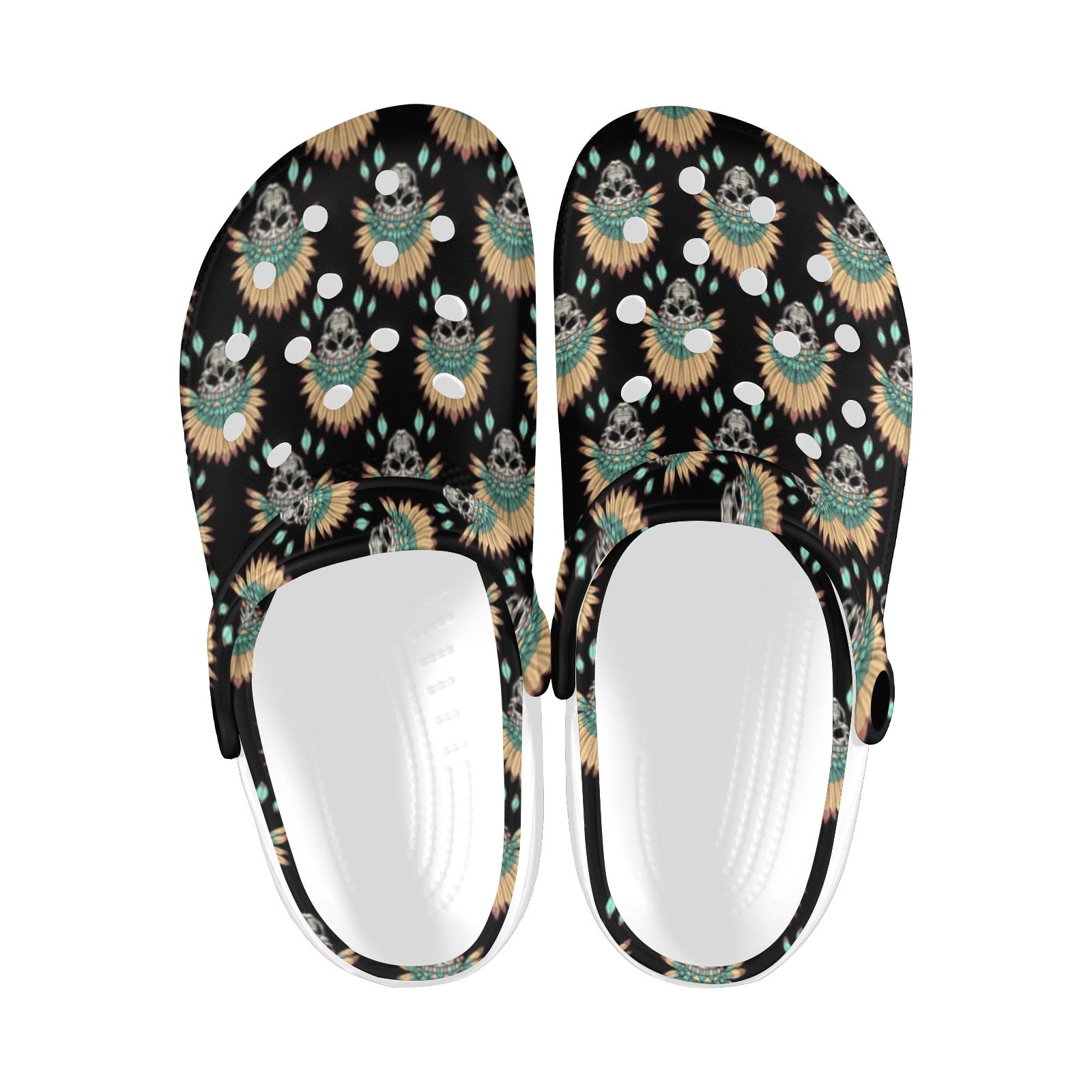 American indian Skull Pattern Unisex Clogs Shoes