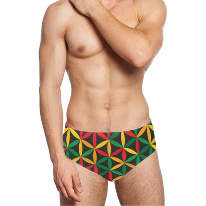 Rasta Pattern Print Design A04 Men's Swimming Briefs