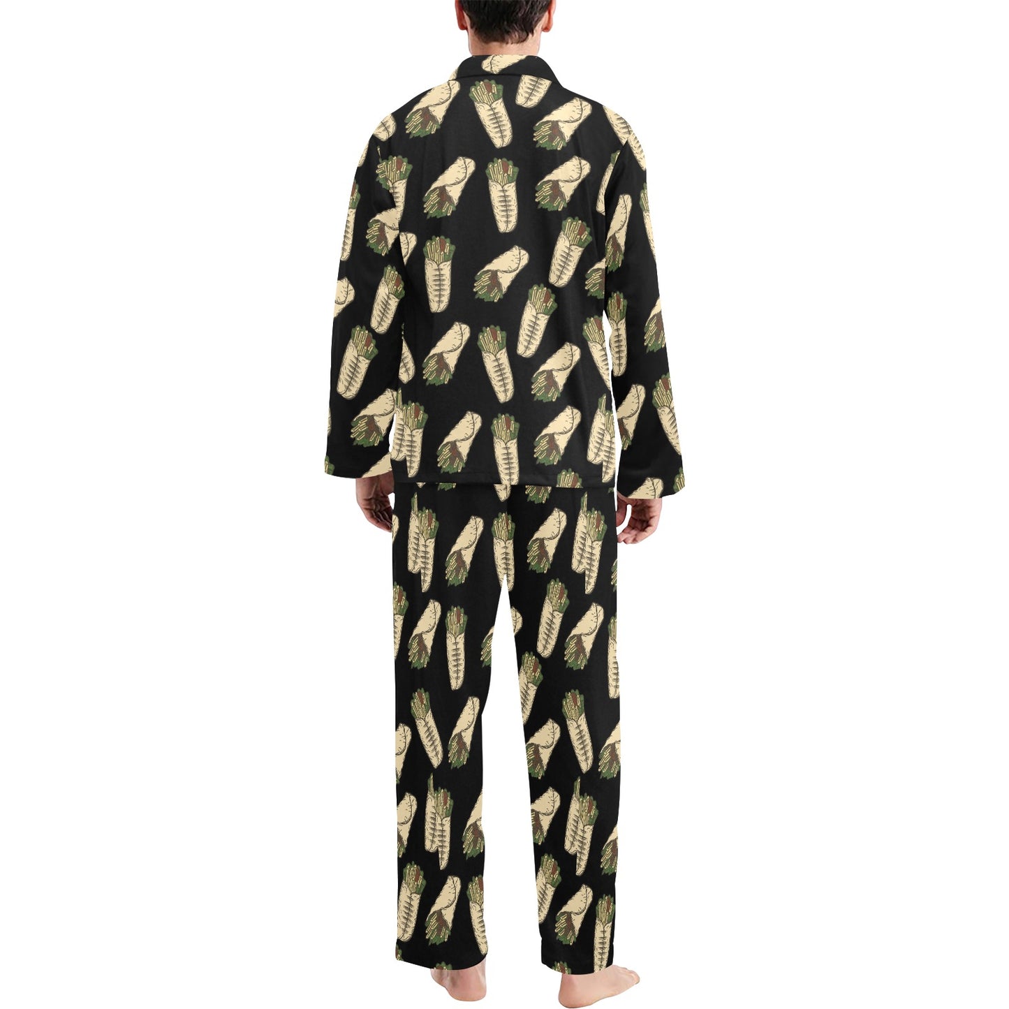 Burrito Print Design LKS303 Men's Long Pajama Set