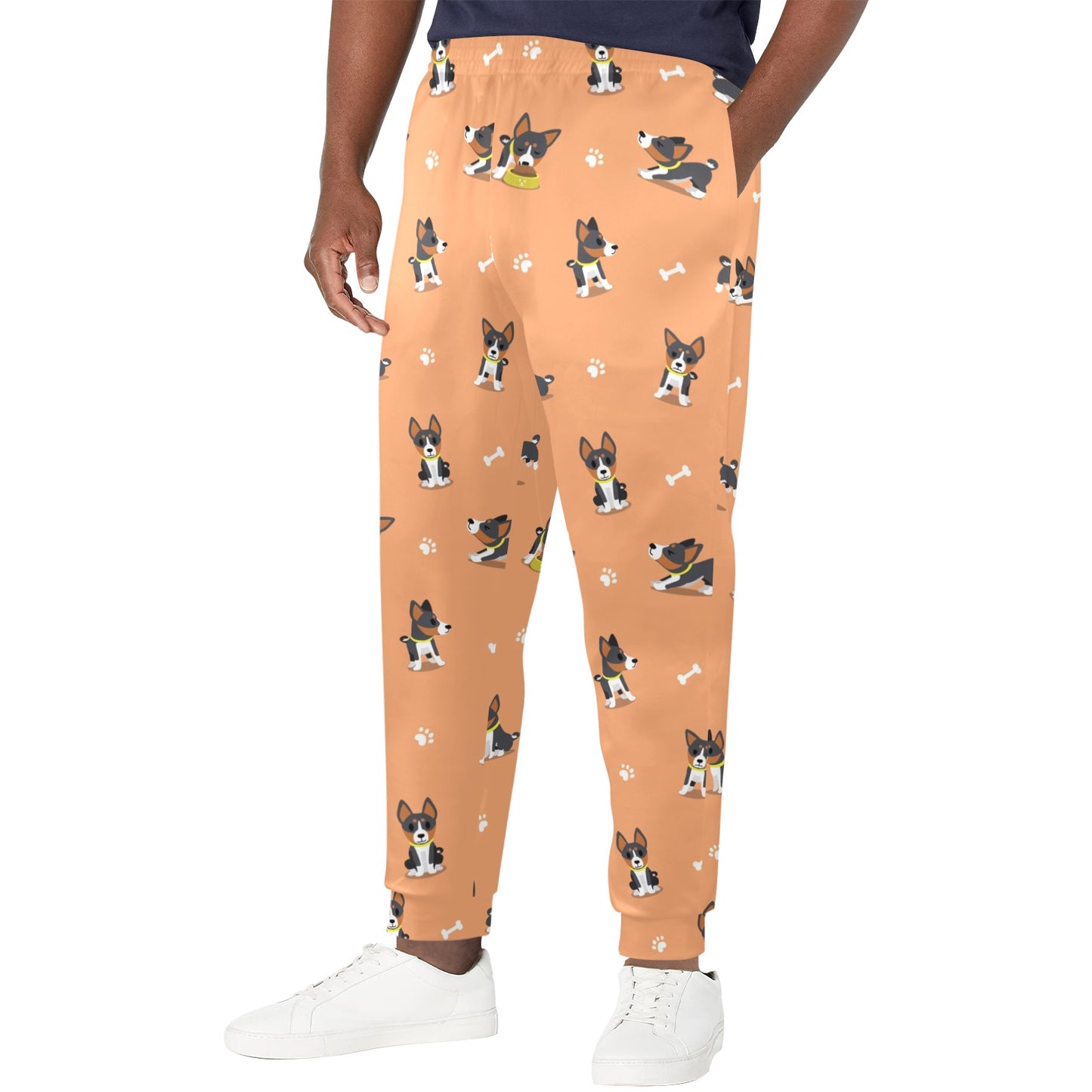 Basenji Pattern Print Design 01 Men's Casual Track Pants