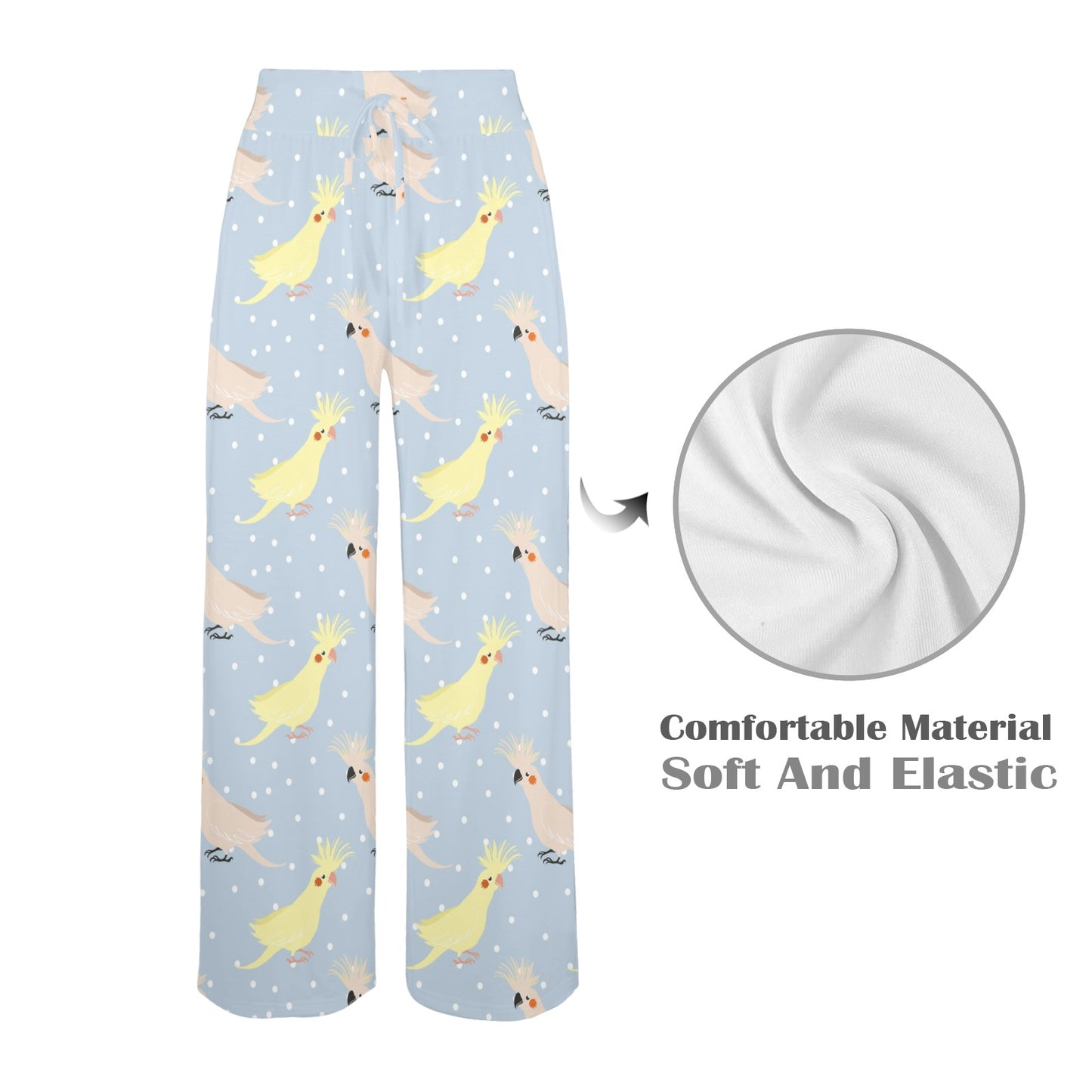 Cockatiel Pattern Print Design 03 Women's Wide Leg Lounge Pants