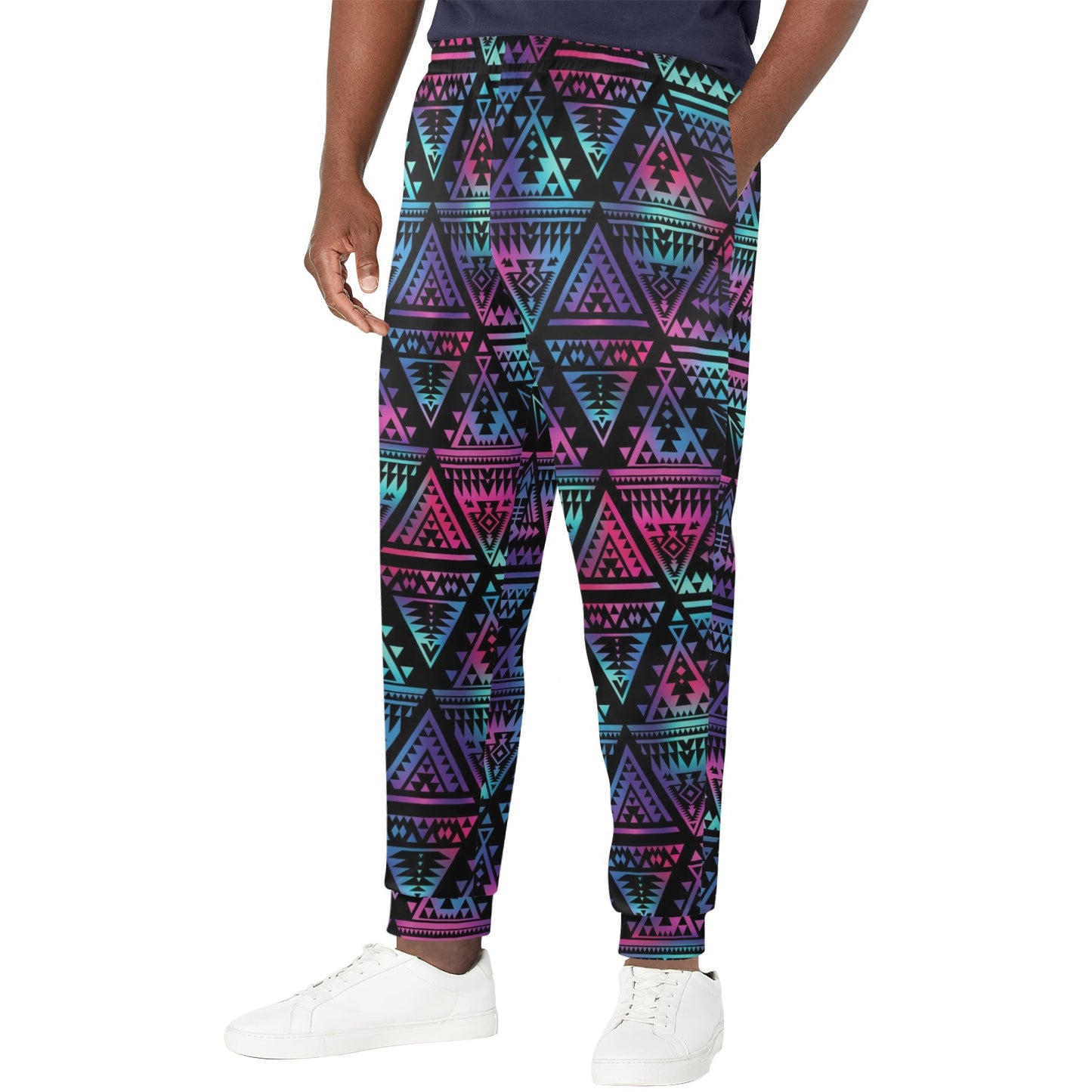 Tribal aztec Dark Multicolor Men's Casual Track Pants