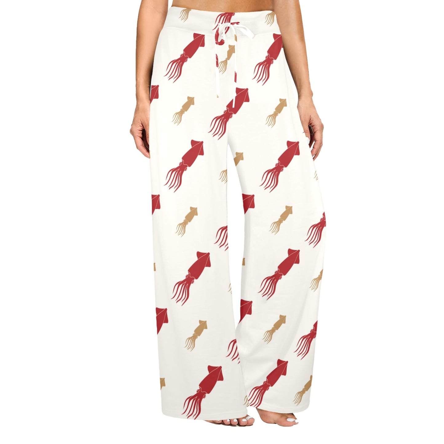 Giant Squid Pattern Print Design 01 Women's Wide Leg Lounge Pants