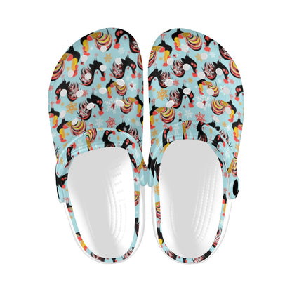 Rooster Themed Design Unisex Clogs Shoes