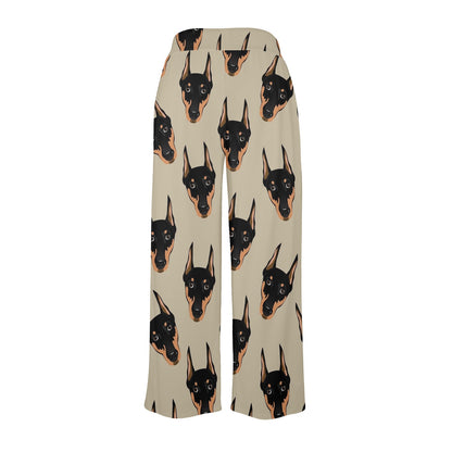 Doberman Pinschers Design Print Pattern JJ0114 Women's Wide Leg Lounge Pants