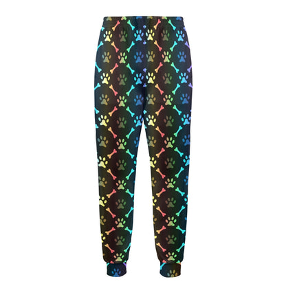 Paw Rainbow Pattern Print Design A01 Men's Casual Track Pants