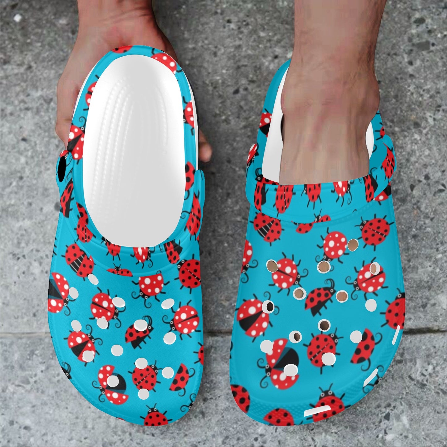 Ladybug Action Print Pattern Unisex Clogs Shoes