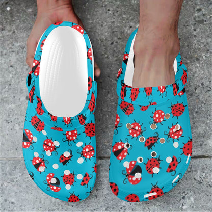 Ladybug Action Print Pattern Unisex Clogs Shoes