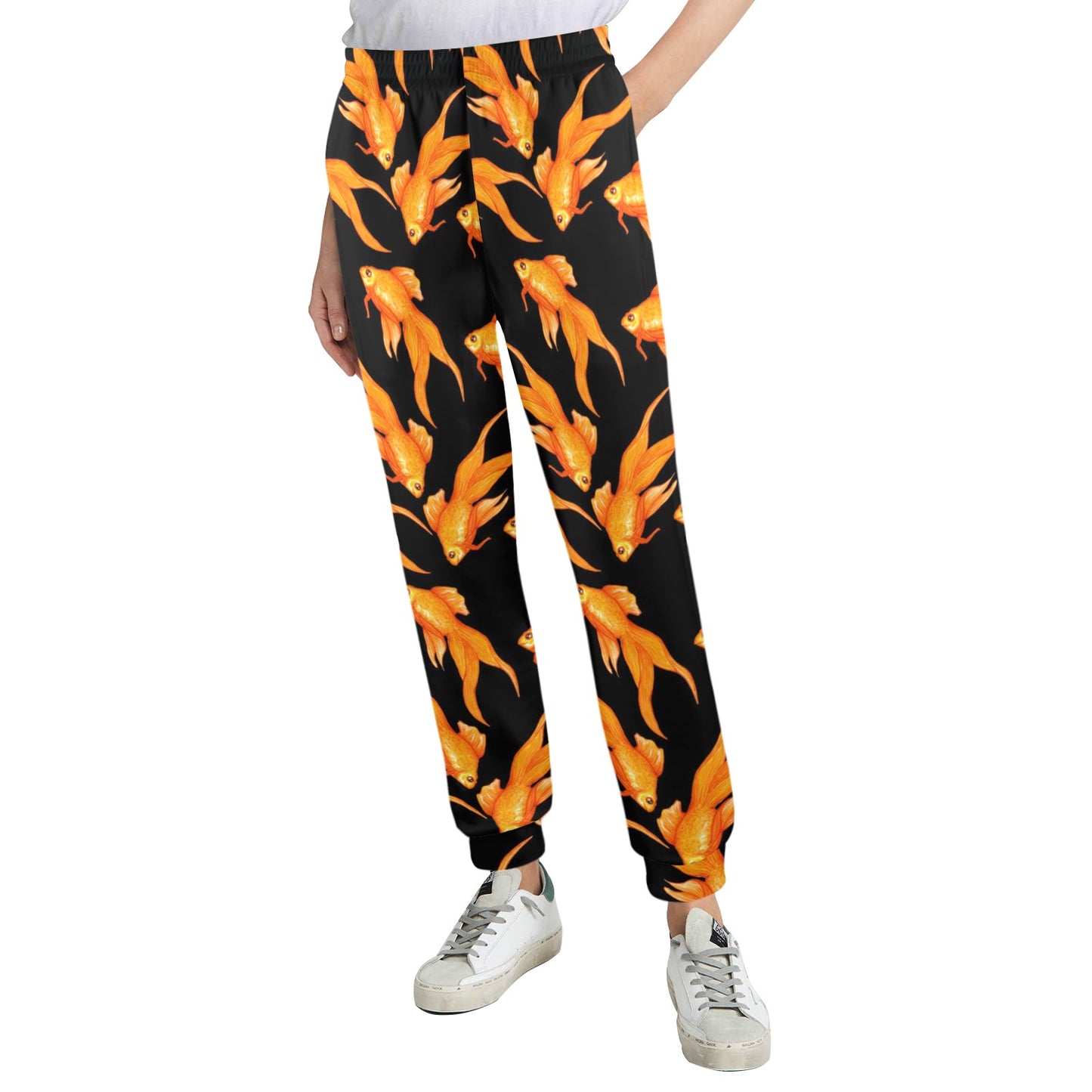 Goldfish Pattern Print Design 03 Women's Casual Track Pants