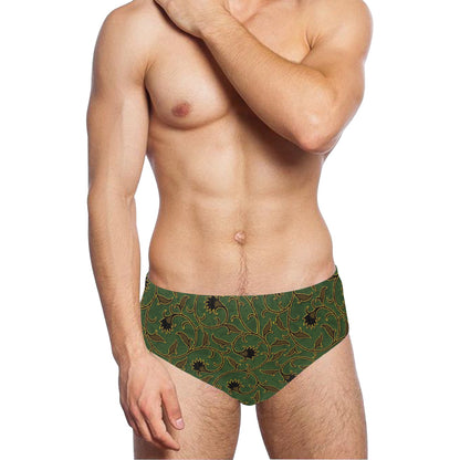 Brocade Pattern Print Design 02 Men's Swimming Briefs