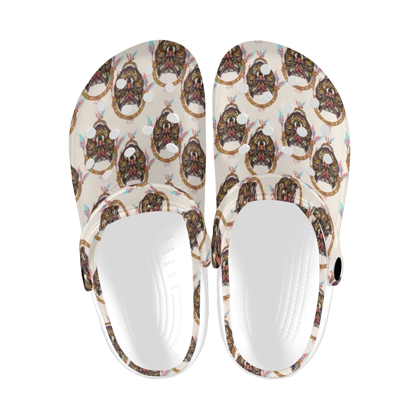 Wolf Tribal Dream Catcher Design Print Unisex Clogs Shoes