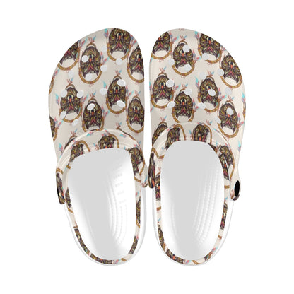 Wolf Tribal Dream Catcher Design Print Unisex Clogs Shoes