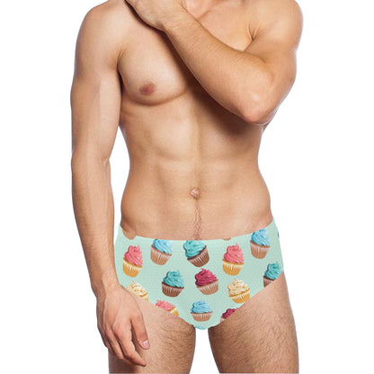 Cupcake Pattern Print Design 01 Men's Swimming Briefs