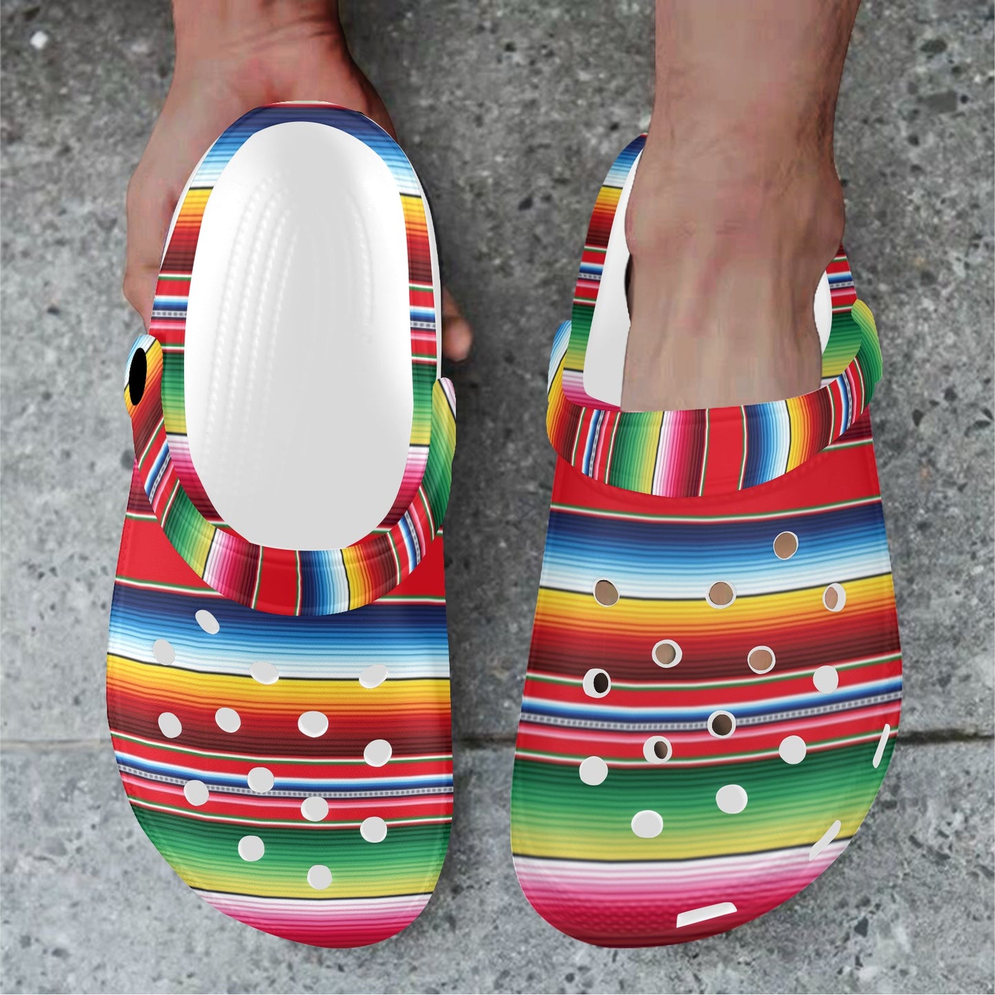 Serape Pattern Unisex Clogs Shoes