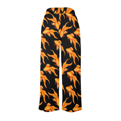 Goldfish Pattern Print Design 03 Women's Wide Leg Lounge Pants