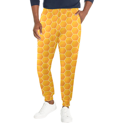 Honey Bee Honeycomb Print Design LKS3011 Men's Casual Track Pants