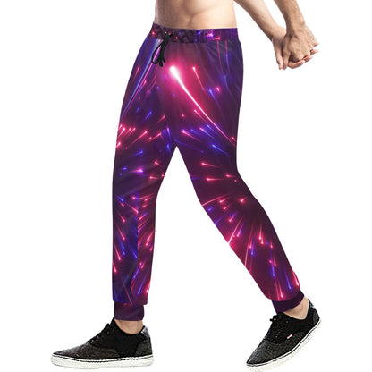 Celestial Purple Blue Neon Speed Light Men's Sweatpants
