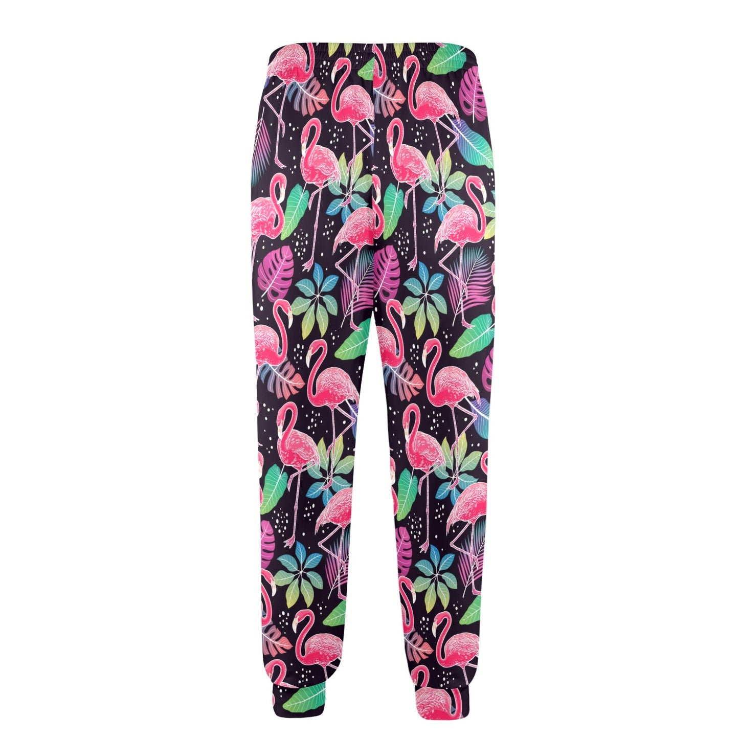 Flamingo Tropical leaves Neon Print Men's Casual Track Pants