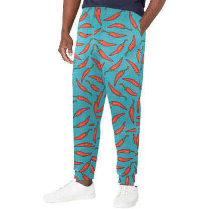Chilli Pepper Pattern Print Design 05 Men's Casual Track Pants