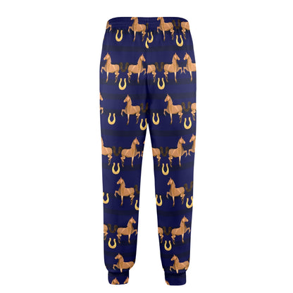 Horse Luxury Themed Pattern Print Men's Casual Track Pants
