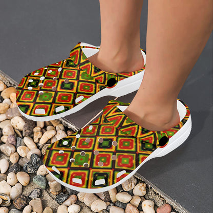 Rasta Reggae Color Pattern Unisex Clogs Shoes