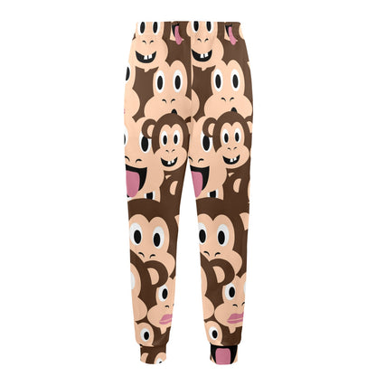 Emoji Monkey Print Pattern Men's Casual Track Pants