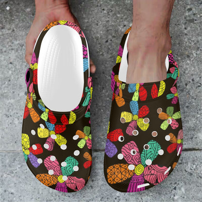 Flower Power Colorful Print Pattern Unisex Clogs Shoes