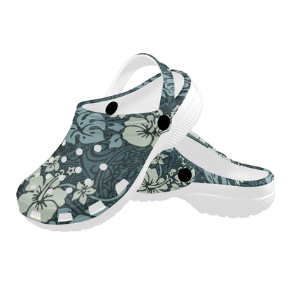 Flower Hawaiian Hibiscus Style Print Pattern Unisex Clogs Shoes