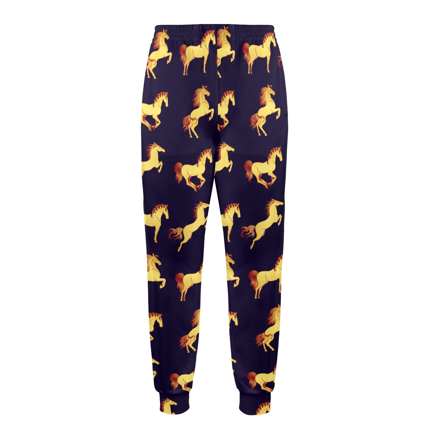 Gold Horse Pattern Men's Casual Track Pants