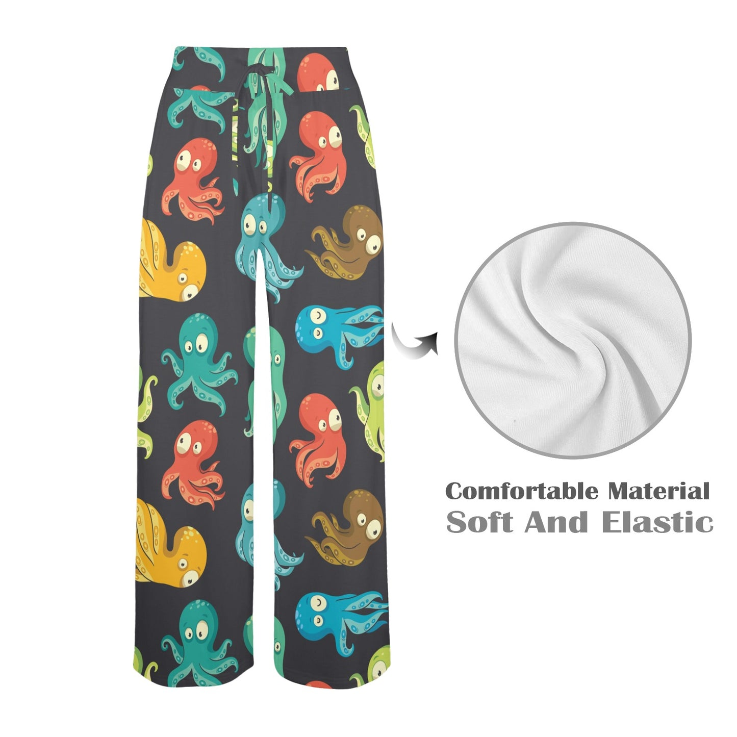Octopus Pattern Print Design A01 Women's Wide Leg Lounge Pants