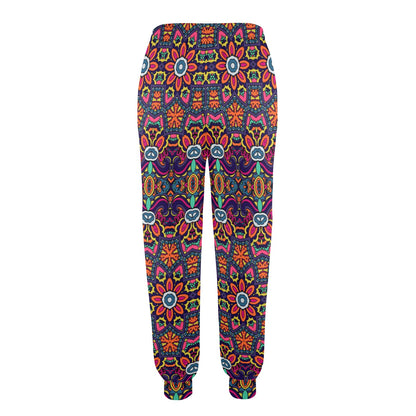 Ethnic Flower Style Print Pattern Women's Casual Track Pants