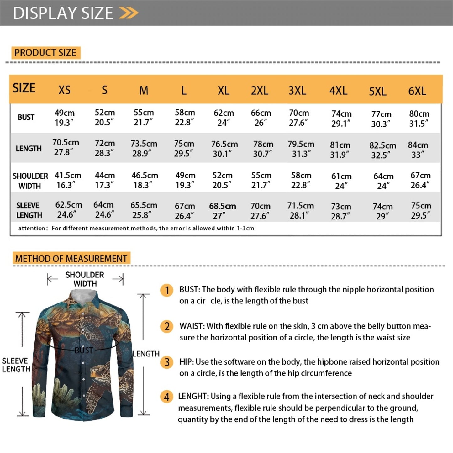 Sea turtle Underwater Themed Men's Long Sleeve Dress Shirt