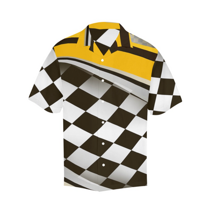 Checkered Flag Racing Style Men's Hawaiian Shirt