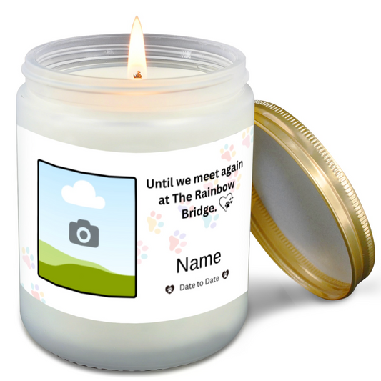 The Rainbow Bridge Personalized Pet Memorial Candle