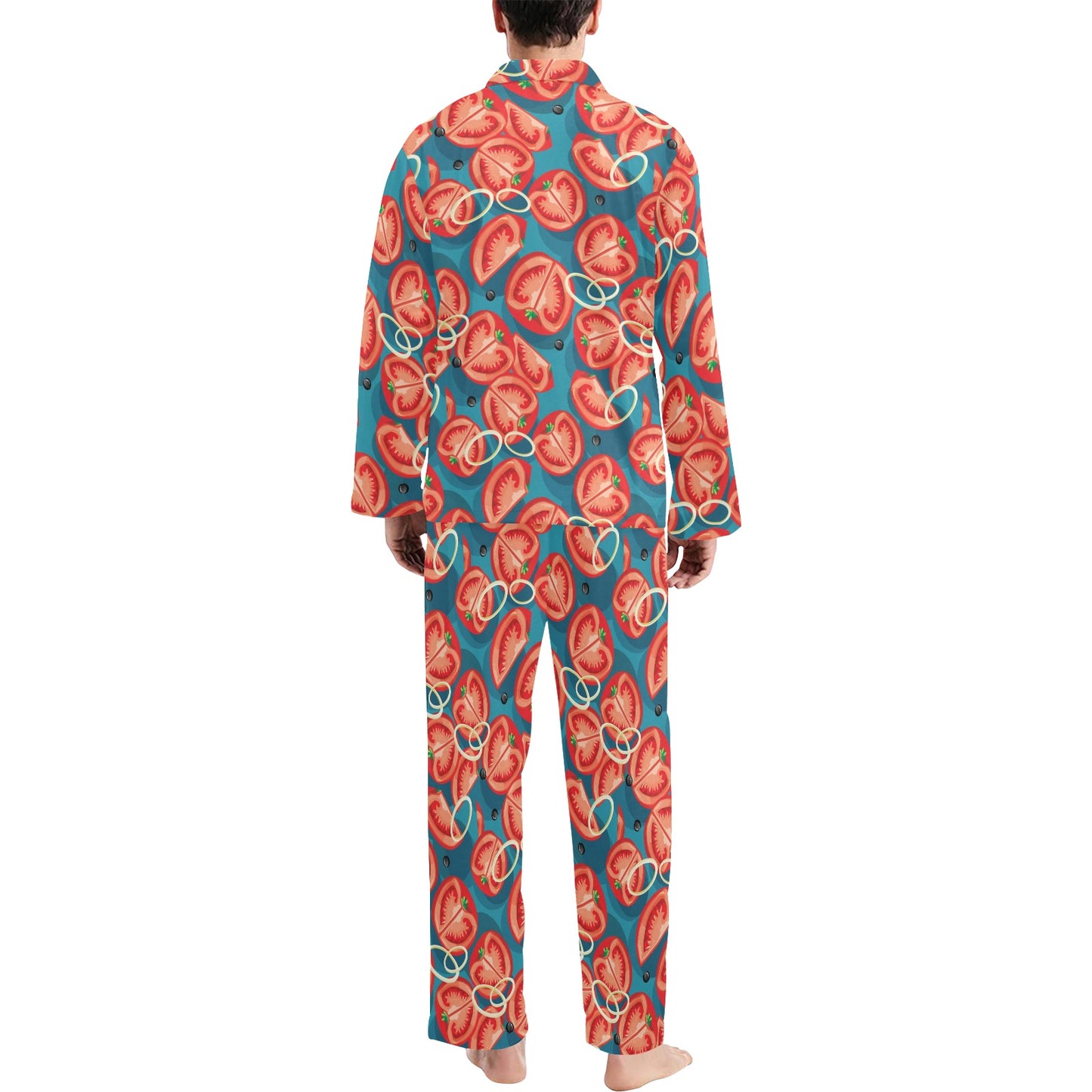 Tomato Print Design LKS301 Men's Long Pajama Set