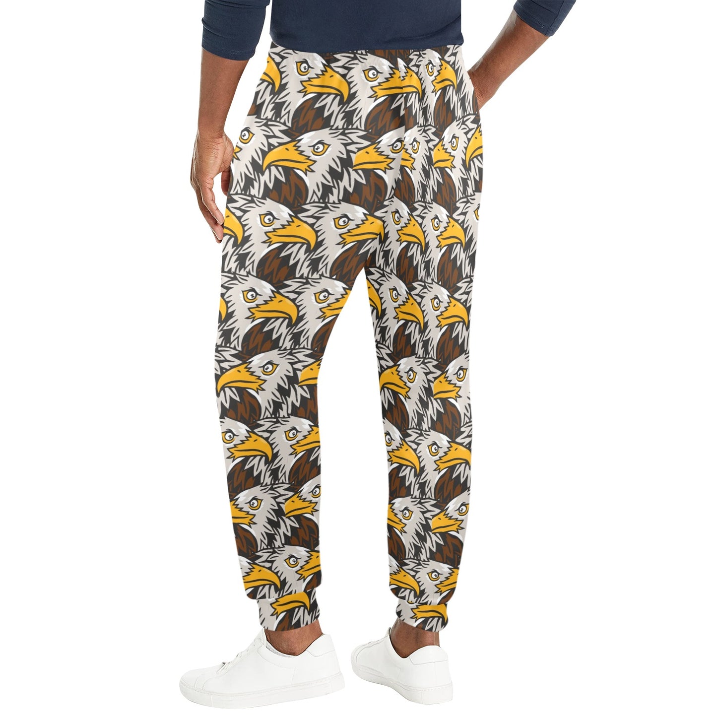 Eagles Head Pattern Men's Casual Track Pants