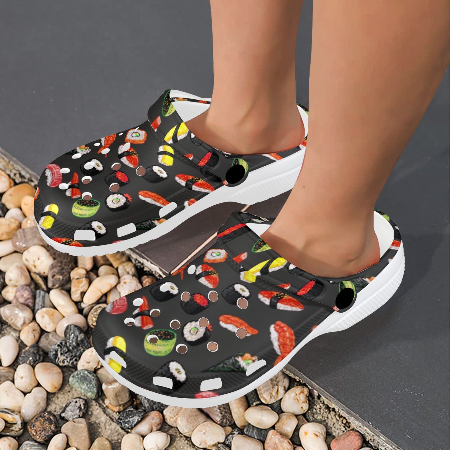 Sushi Design Print Unisex Clogs Shoes