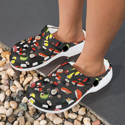 Sushi Design Print Unisex Clogs Shoes