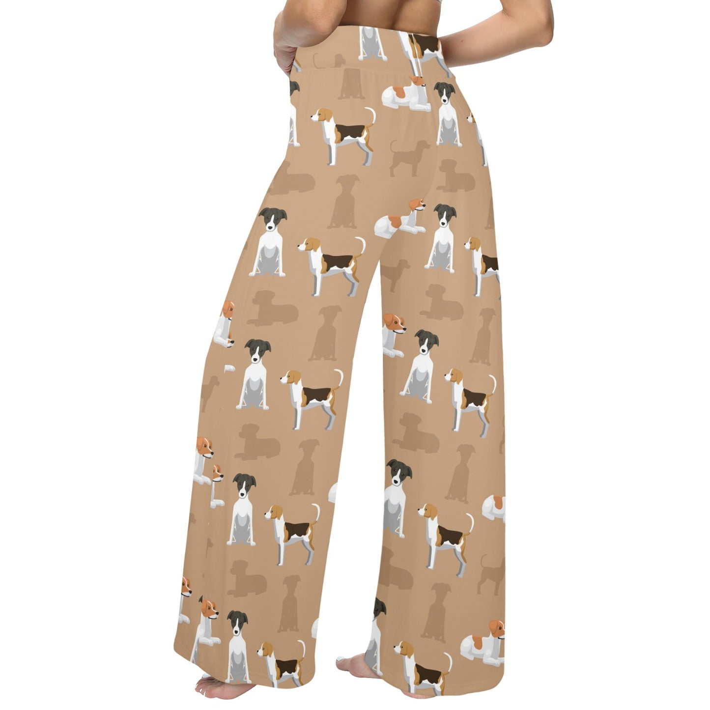 English Foxhounds Design Print Pattern JJ0127 Women's Wide Leg Lounge Pants