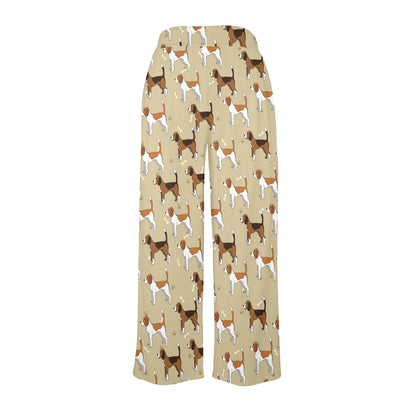 Beagle Pattern Print Design 01 Women's Wide Leg Lounge Pants