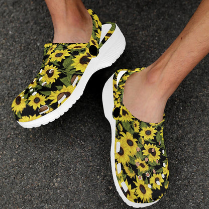 Sunflower Fresh Bright Color Print Unisex Clogs Shoes