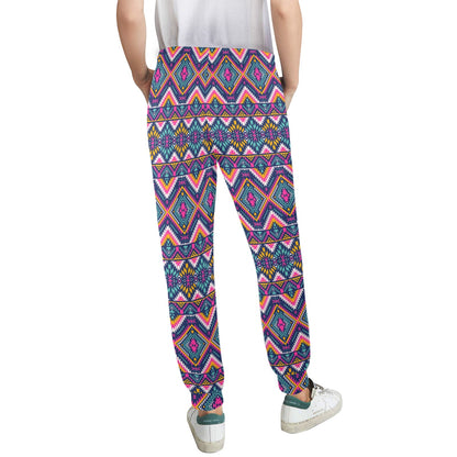 Indian Navajo Pink Themed Design Print Women's Casual Track Pants