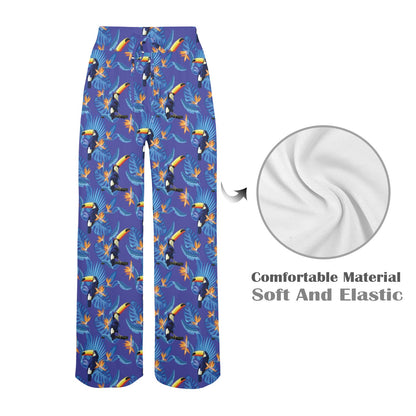 Toucan Print Design LKS306 Women's Wide Leg Lounge Pants