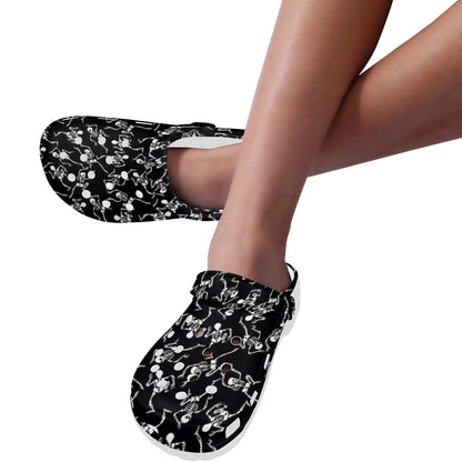 Skeleton Style Print Unisex Clogs Shoes