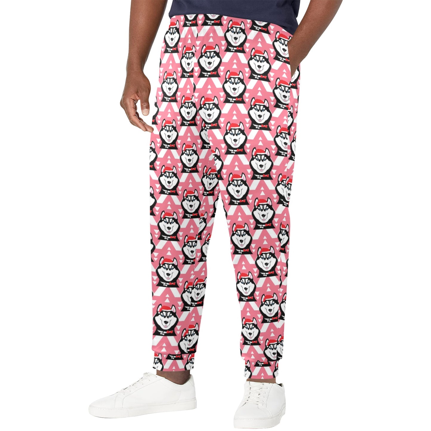 Siberian Huskies Christmas Themed Print Design LKS302 Men's Casual Track Pants