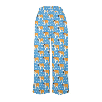 Bulldogs Pattern Print Design 06 Women's Wide Leg Lounge Pants
